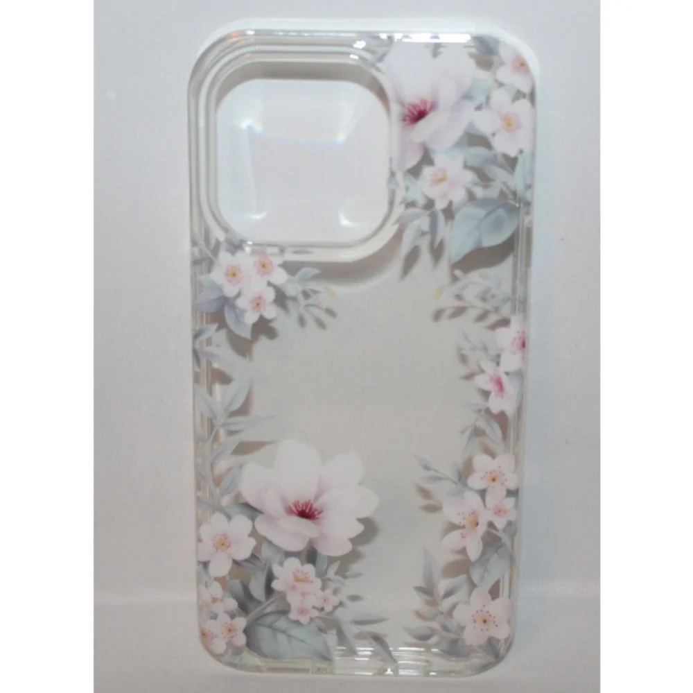 Elegant Floral Clear Silicone Case Apple iPhone 14 Pro Max